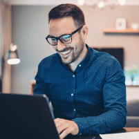 Social worker using CaseWorthy's case management software to apply the brokerage case management model