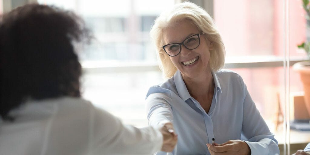 Social workers learning how to use case management software